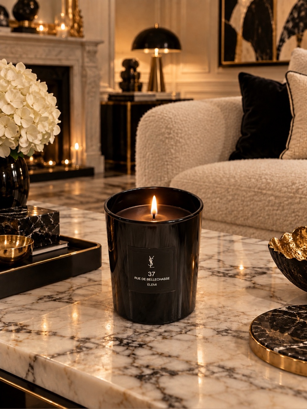 Yves Saint Laurent Black Glass Scented Candle